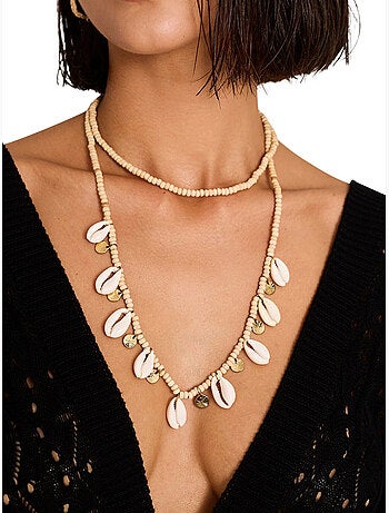 Collier long coquillages