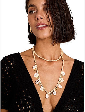 Collier long coquillages