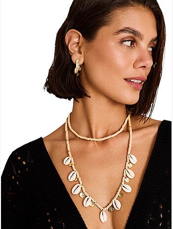 Collier long coquillages complementos