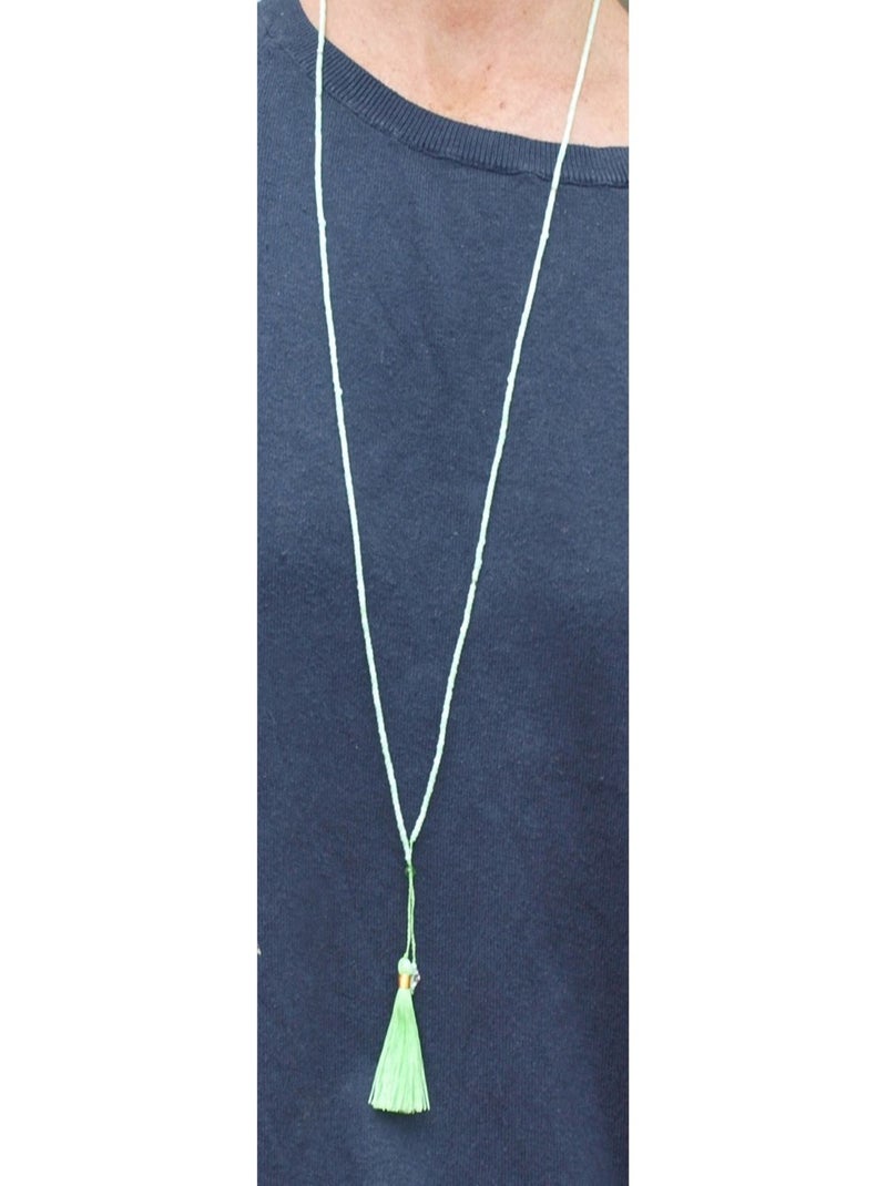 Collier long en perle de rocaille Vert - Kiabi