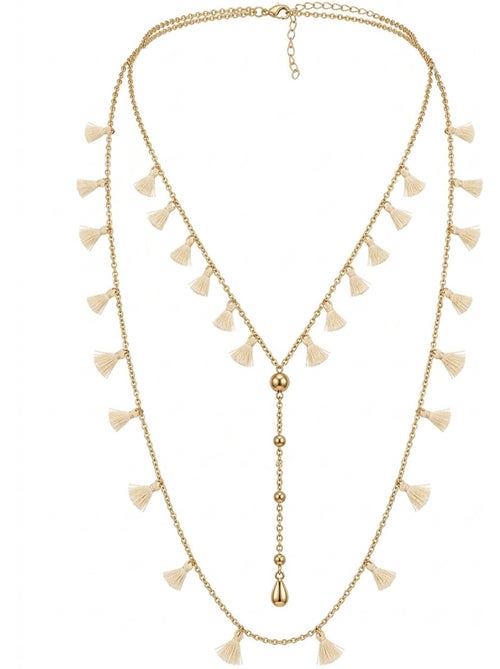 Collier long mini pompons complementos - Kiabi