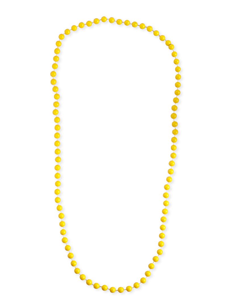 Collier long perles jaune - Kiabi