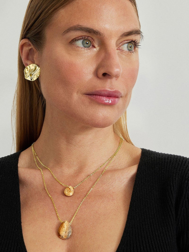 Collier Luxenter Abelia en or jaune 18 carats Marron - Kiabi