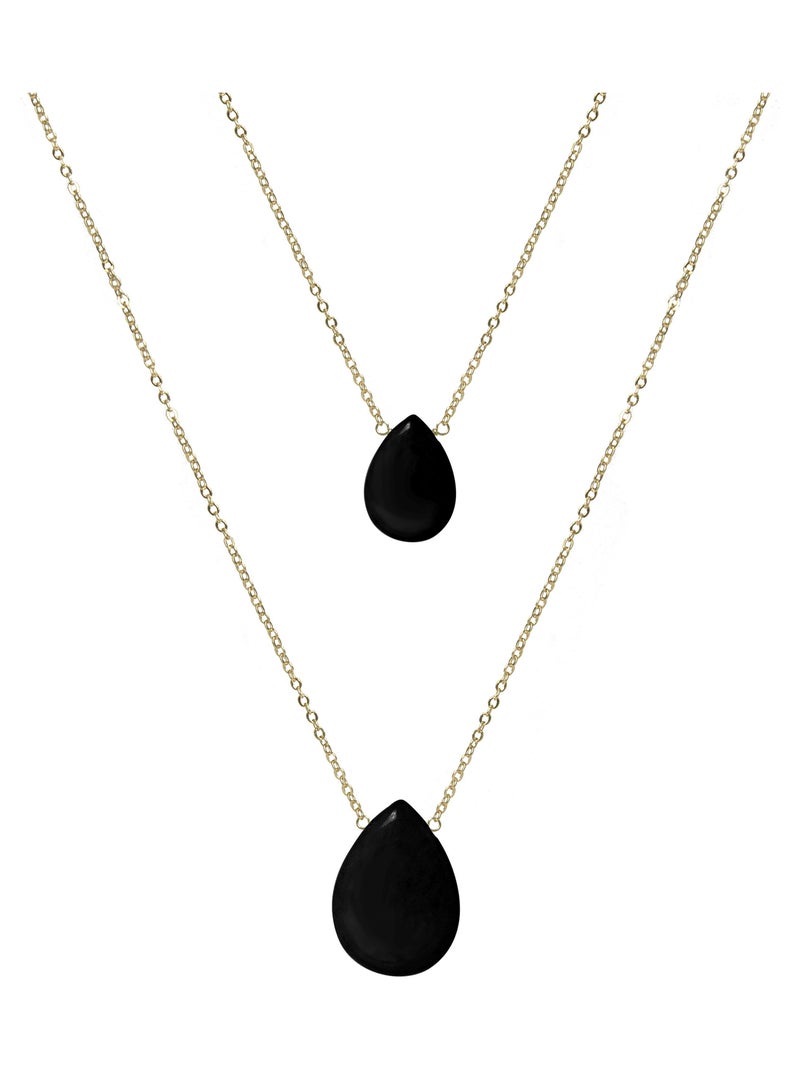 Collier Luxenter Abelia en or jaune 18 carats Noir - Kiabi