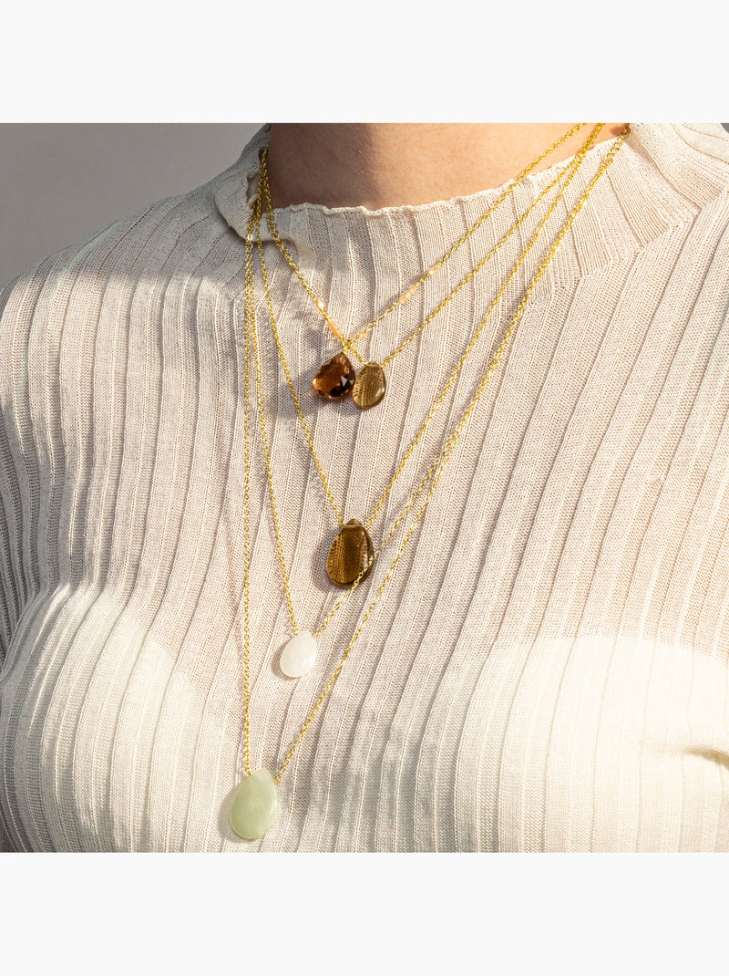 Collier Luxenter Abelia et plaqué or 18k Vert - Kiabi