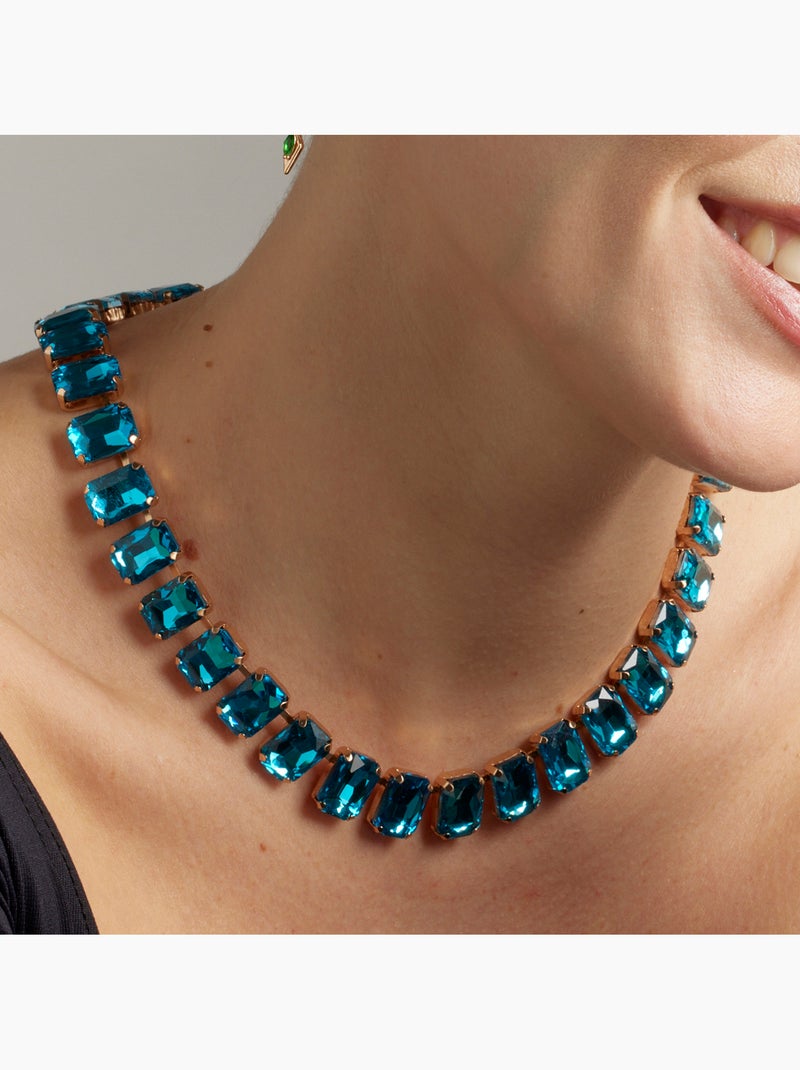 Collier Luxenter Ankek et plaqué or 18k Bleu - Kiabi
