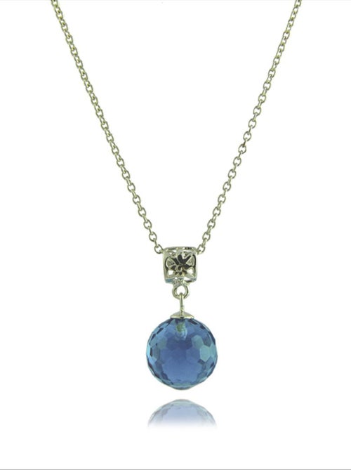 Collier Luxenter argent et bleu clair CH Ball - Kiabi