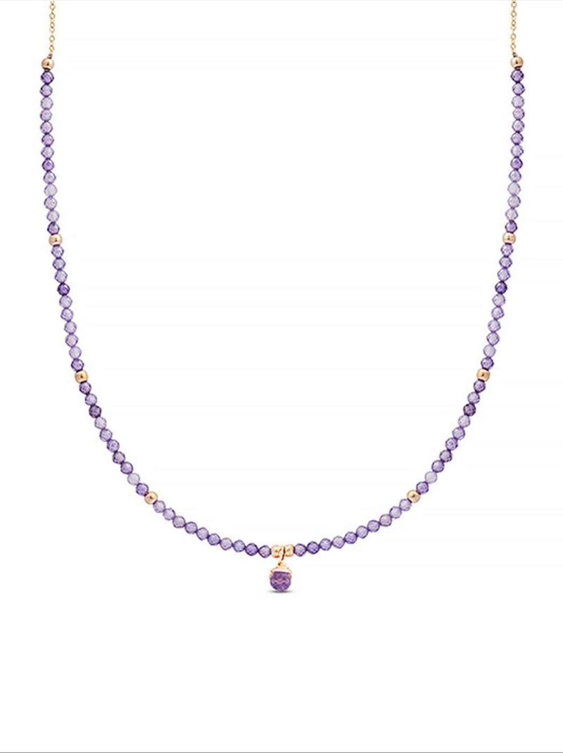 Collier Luxenter Athat en or jaune 18 carats Violet - Kiabi