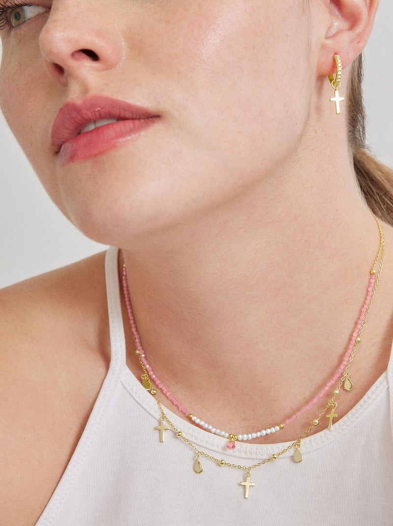 Collier Luxenter Athat et plaqué or 18k Rose - Kiabi
