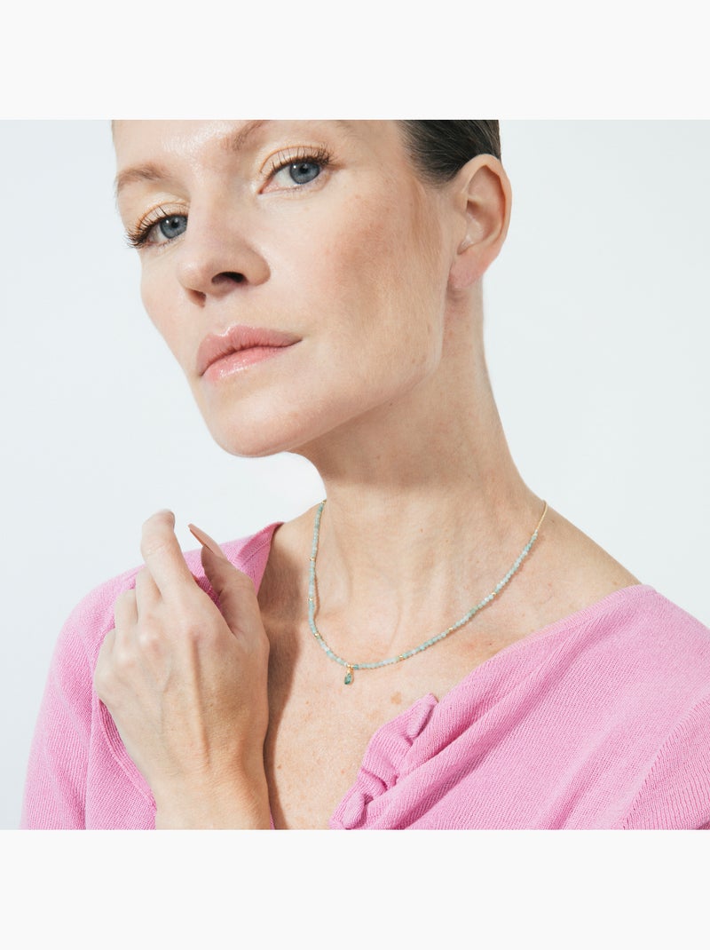 Collier Luxenter Athat et plaqué or 18k Vert - Kiabi