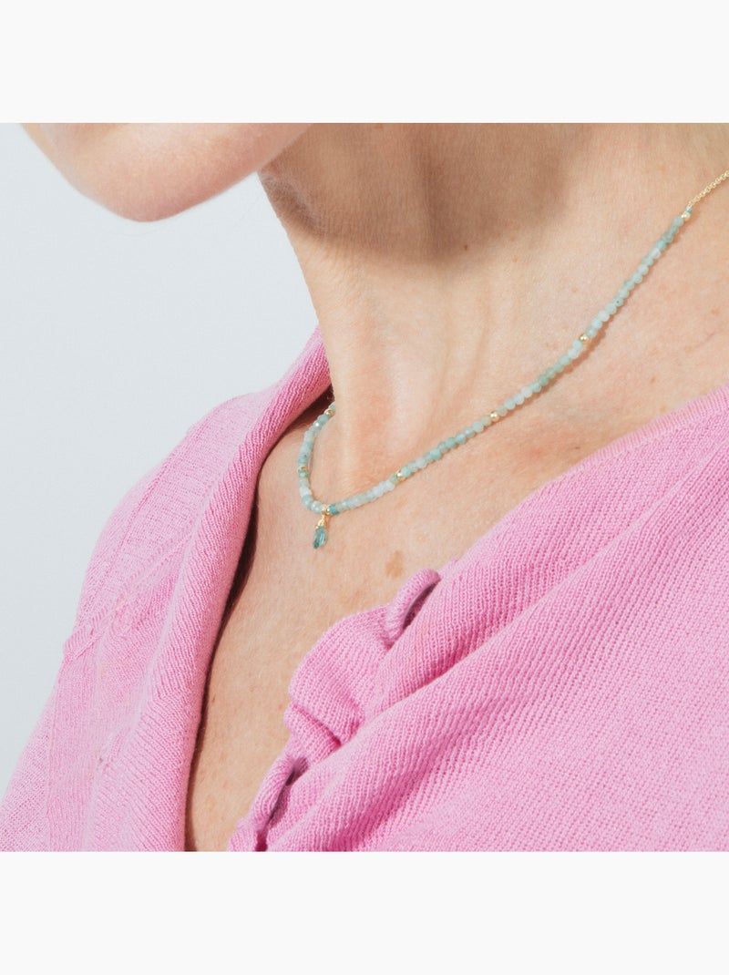 Collier Luxenter Athat et plaqué or 18k Vert - Kiabi