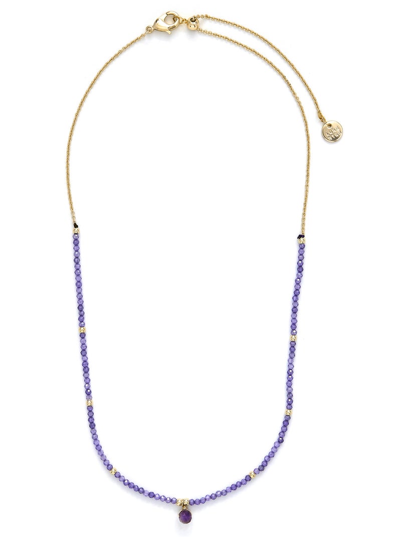 Collier Luxenter Athat et plaqué or 18k Violet - Kiabi