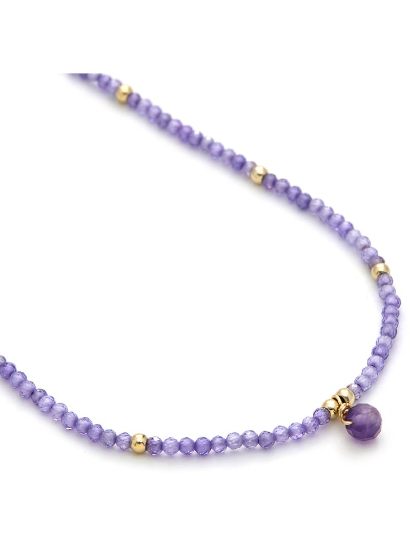 Collier Luxenter Athat et plaqué or 18k Violet - Kiabi