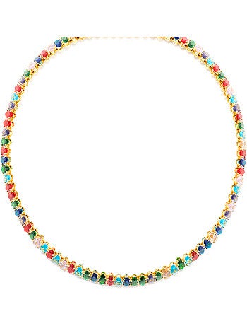Collier Luxenter avec cristal multicolore finition or 18k - Nex