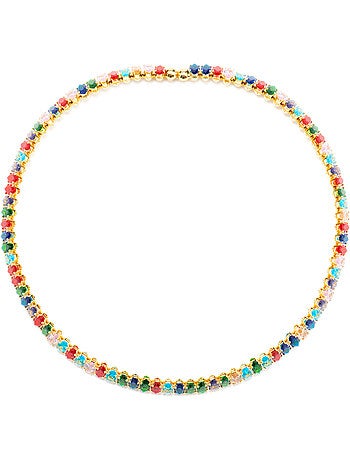 Collier Luxenter avec cristal multicolore finition or 18k - Nex