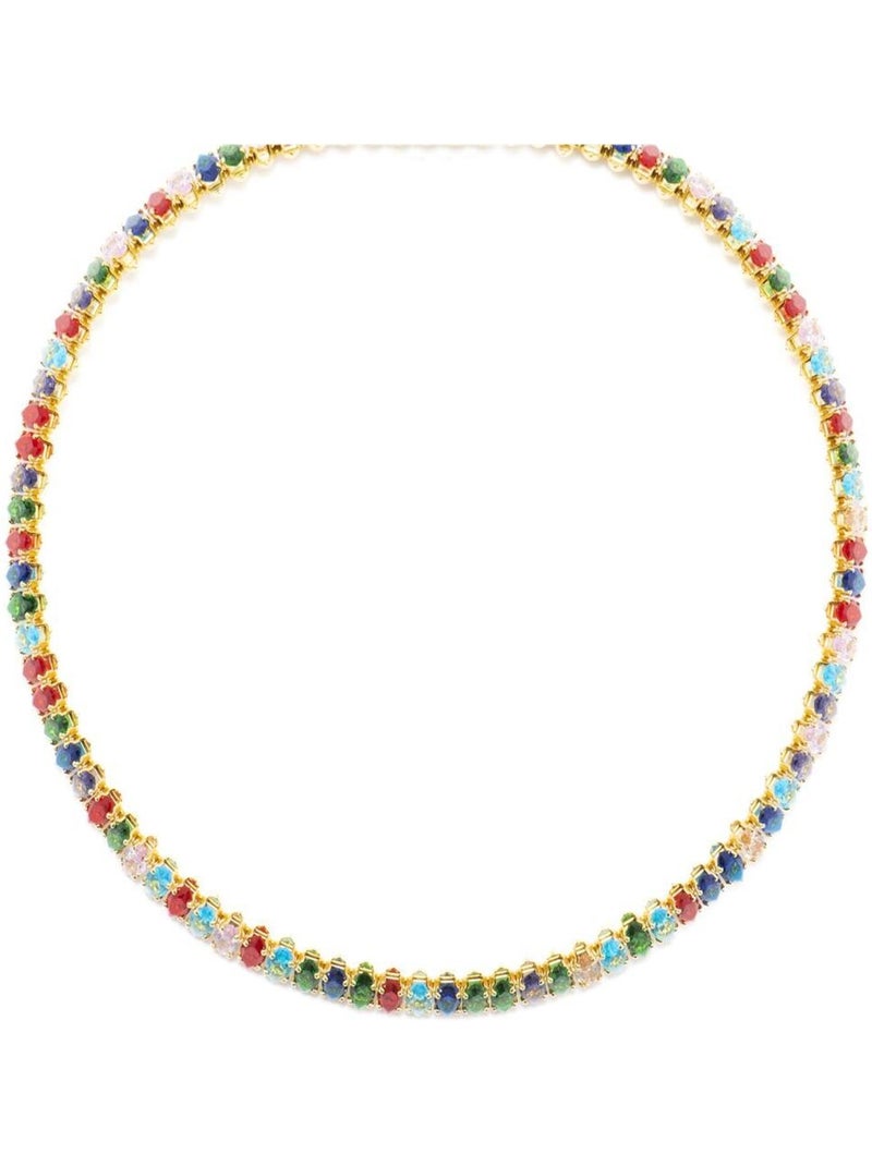 Collier Luxenter avec cristal multicolore finition or 18k - Nex Multicolore - Kiabi