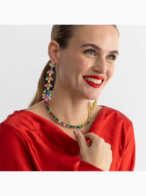 Collier Luxenter avec cristal multicolore finition or 18k - Nex - Kiabi