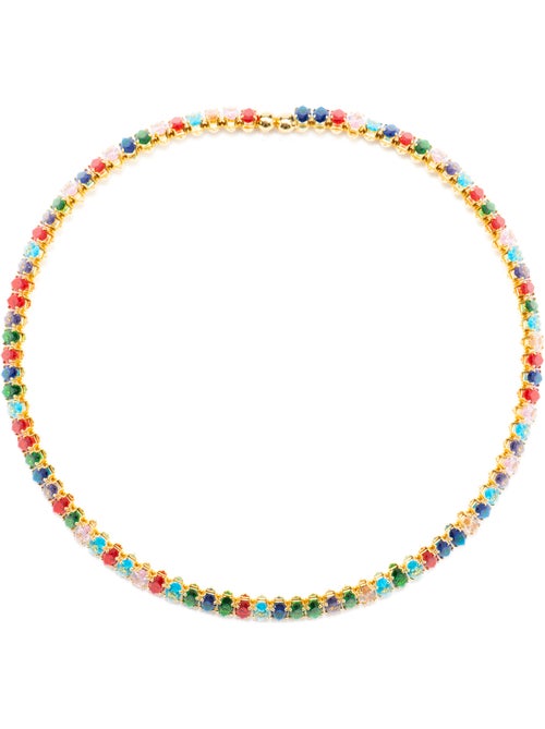 Collier Luxenter avec cristal multicolore finition or 18k - Nex - Kiabi