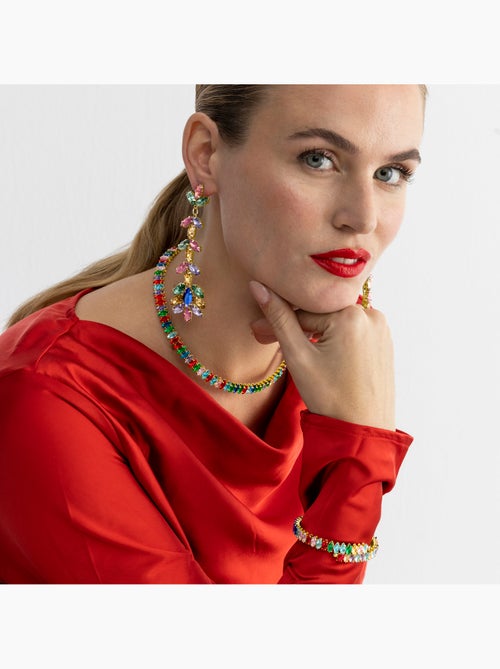 Collier Luxenter avec cristal multicolore finition or 18k - Nex - Kiabi