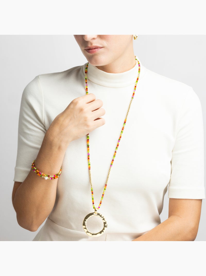 Collier Luxenter avec cristal rose finition or 18k - Miota Rose - Kiabi