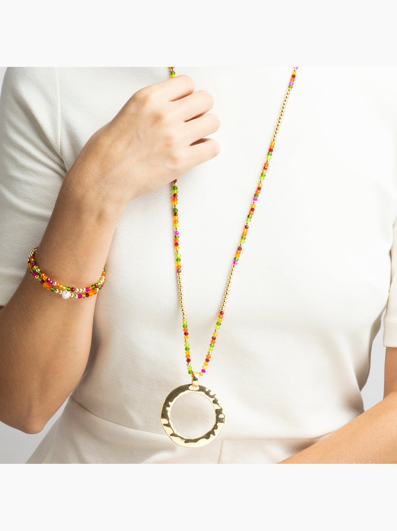 Collier Luxenter avec cristal rose finition or 18k - Miota Rose - Kiabi