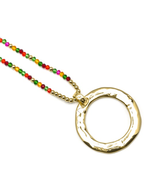 Collier Luxenter avec cristal rose finition or 18k - Miota - Kiabi