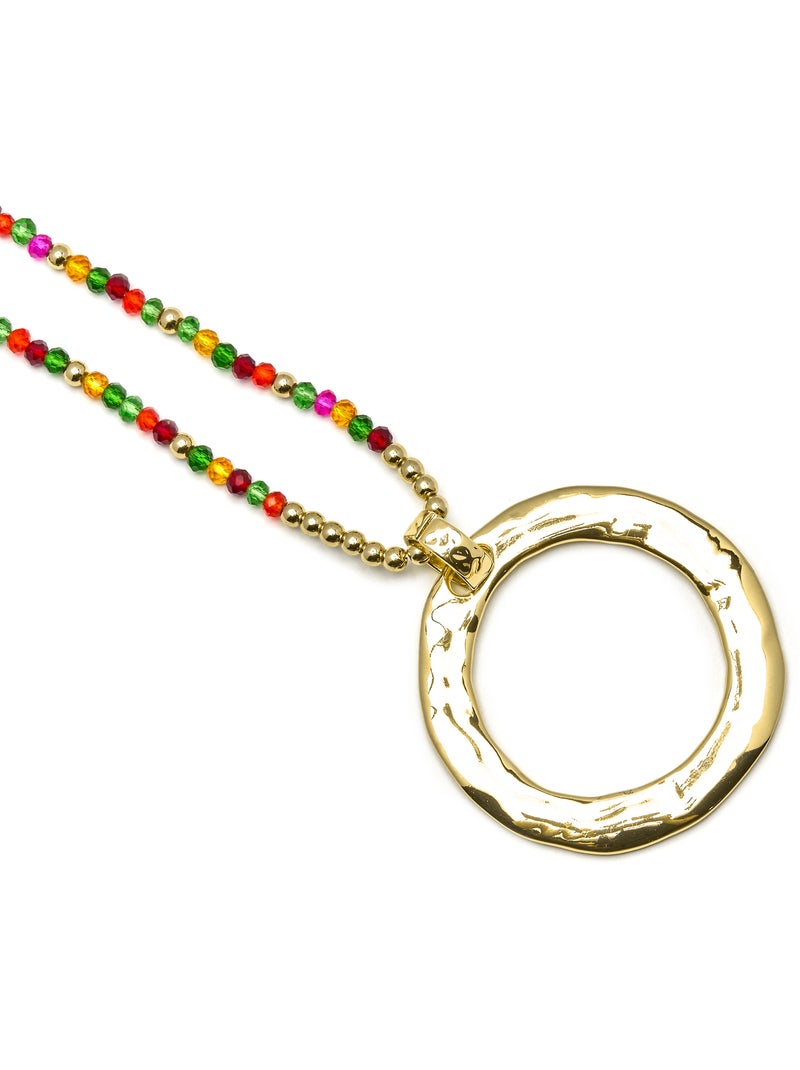 Collier Luxenter avec cristal rose finition or 18k - Miota Rose - Kiabi