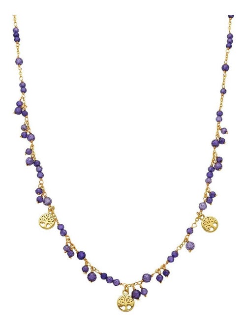 Collier Luxenter avec cristal violet finition or 18k - Totez - Kiabi