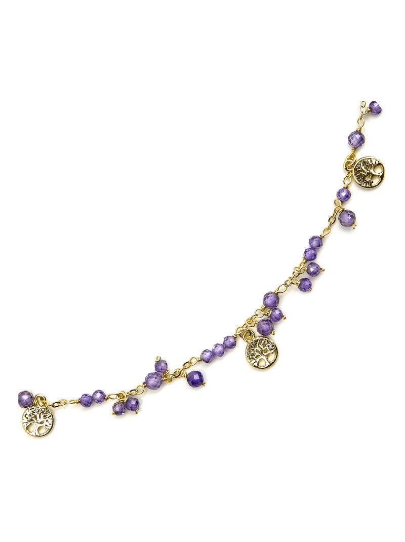 Collier Luxenter avec cristal violet finition or 18k - Totez Violet - Kiabi