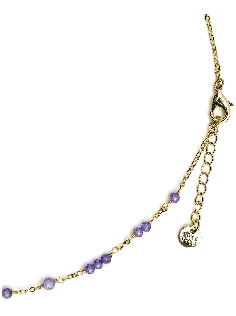 Collier Luxenter avec cristal violet finition or 18k - Totez Violet - Kiabi