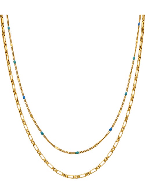 Collier Luxenter avec finition et plaqué or 18k laqué multicolore - Cautar - Kiabi Collier Luxenter avec finition et plaqué or 18k laqué multicolore - Cautar - Kiabi