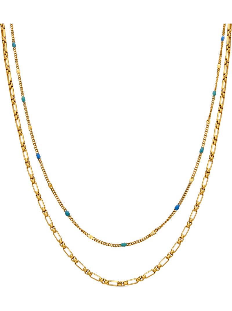 Collier Luxenter avec finition et plaqué or 18k laqué multicolore - Cautar Multicolore - Kiabi
