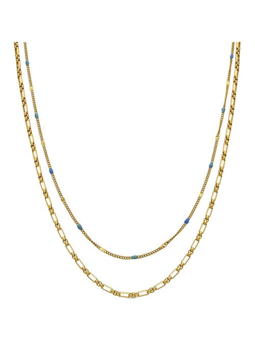 Collier Luxenter avec finition plaqué or 18k laqué multicolore - Cautar - Kiabi