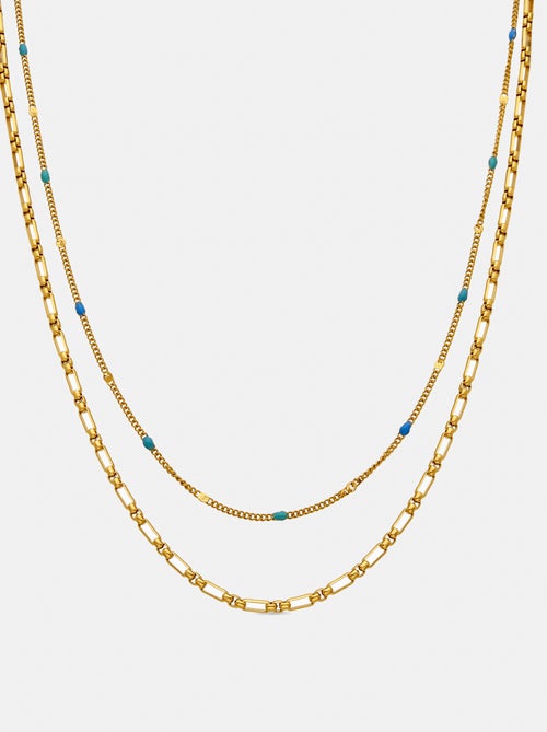 Collier Luxenter avec finition plaqué or 18k laqué multicolore - Cautar - Kiabi