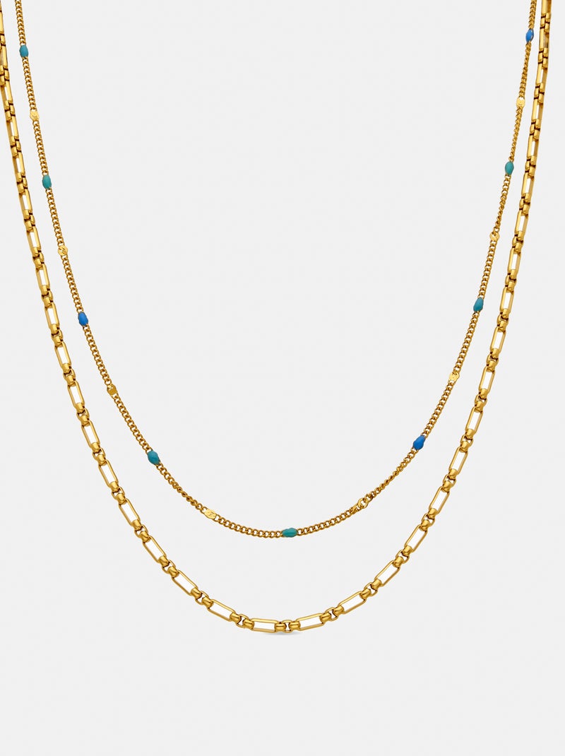 Collier Luxenter avec finition plaqué or 18k laqué multicolore - Cautar Multicolore - Kiabi