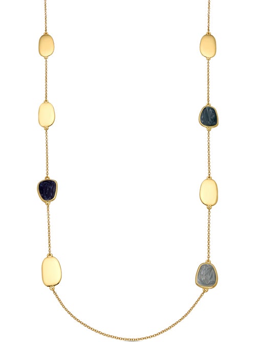 Collier Luxenter avec laque bleue finition or 18k - Talyu - Kiabi