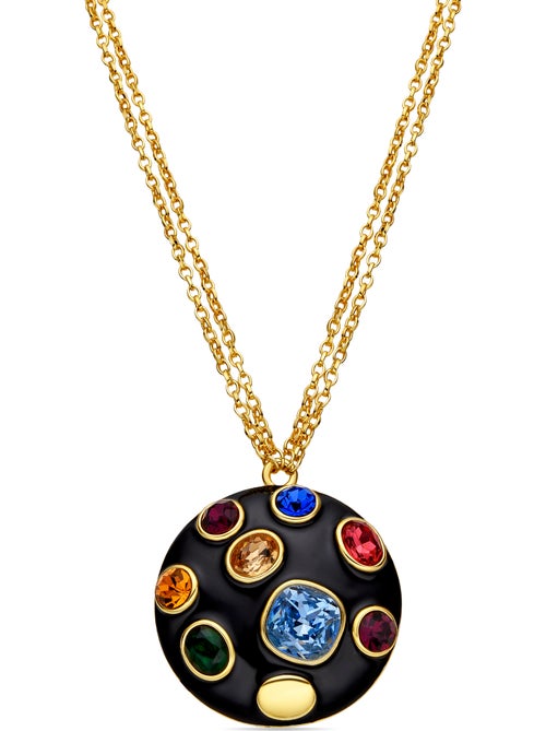 Collier Luxenter avec laque noire finition or 18k - Yever - Kiabi