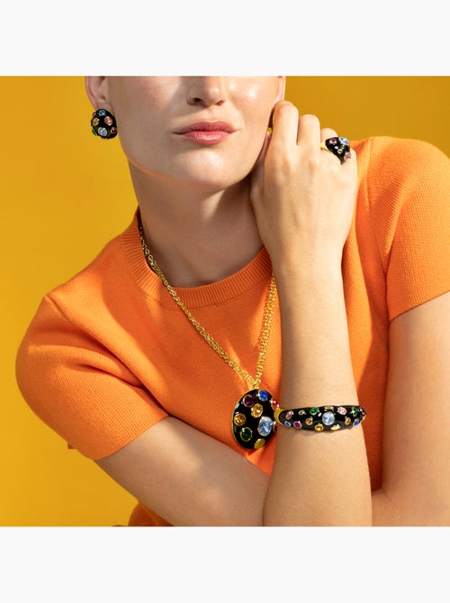 Collier Luxenter avec laque noire finition or 18k - Yever - Kiabi