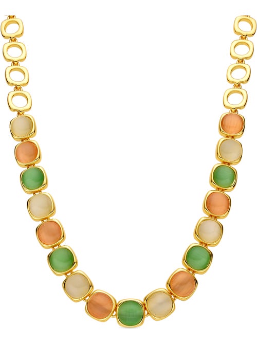 Collier Luxenter avec œil-de-chat multicolore, finition or 18 carats - Shureo - Kiabi Collier Luxenter avec œil-de-chat multicolore, finition or 18 carats - Shureo - Kiabi