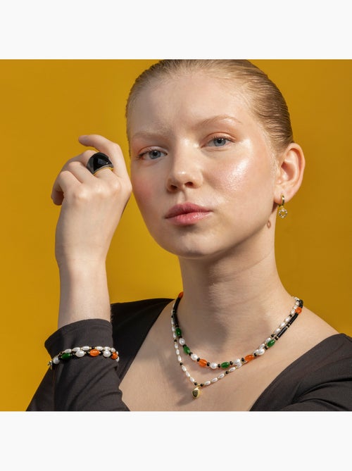 Collier Luxenter avec Onyx finition or 18k - Coepil - Kiabi Collier Luxenter avec Onyx finition or 18k - Coepil - Kiabi
