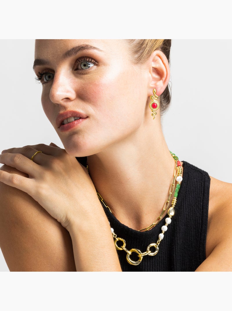 Collier Luxenter avec perle blanche et finition or 18 carats - Kany Argent - Kiabi