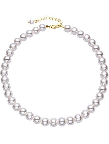 Collier Luxenter avec perle blanche finie à l'or fin 18k - Jamel