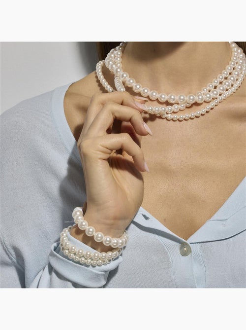 Collier Luxenter avec perle blanche finie à l'or fin 18k - Jamel - Kiabi
