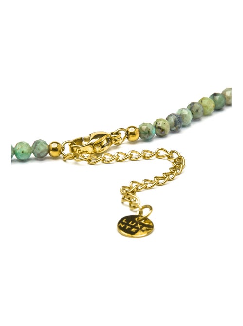Collier Luxenter avec pierre naturelle multicolore finition or 18k - Salki - Kiabi
