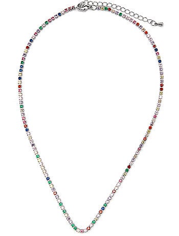 Collier Luxenter avec zircon multicolore finition argentée - Serly