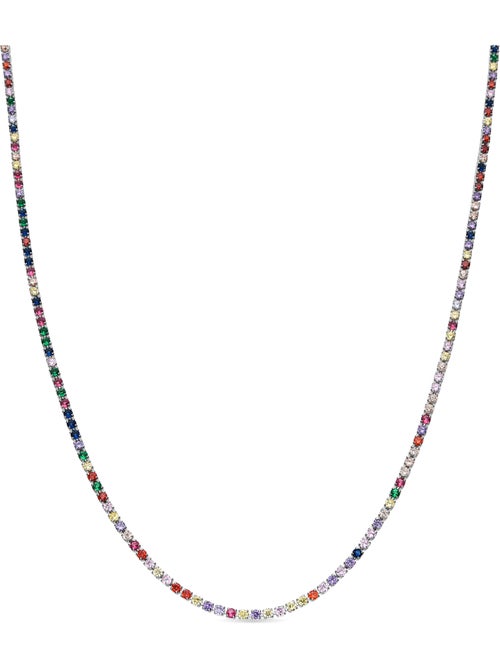 Collier Luxenter avec zircon multicolore finition argentée - Serly - Kiabi