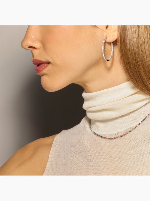 Collier Luxenter avec zircon multicolore finition argentée - Serly - Kiabi