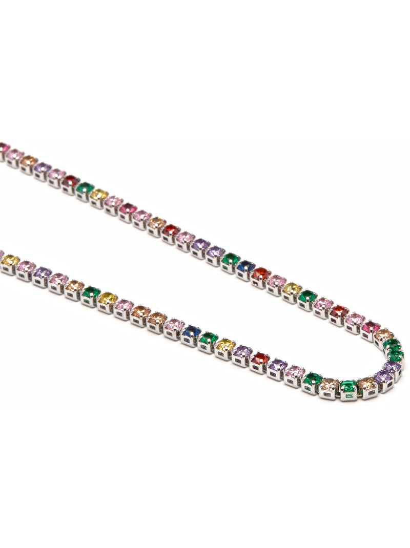 Collier Luxenter avec zircon multicolore finition argentée - Serly Multicolore - Kiabi