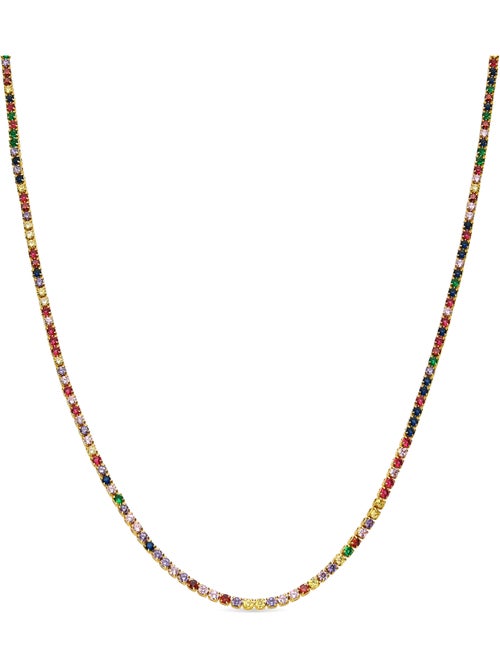 Collier Luxenter avec zircon multicolore finition or 18k - Serly - Kiabi