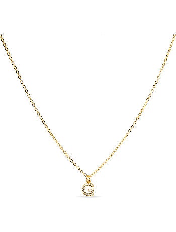 Collier Luxenter avec zircone brillante, finition or 18 carats - Alphabet